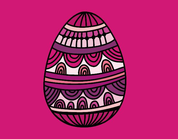 Coloring page A decorated Easter Egg painted byAnnette