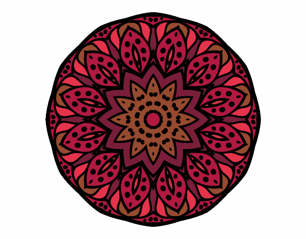 Coloring page Mandala of nature painted byAnnette
