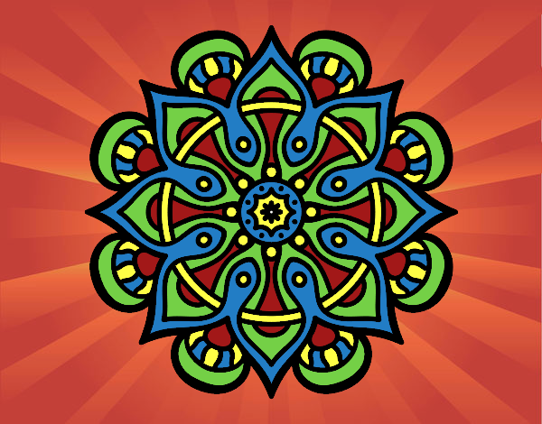 Coloring page Mandala arab world painted bypzyche7
