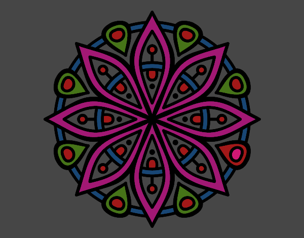 Coloring page Mandala for the concentration painted bypzyche7