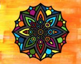Coloring page Mandala simple symmetry  painted bypzyche7