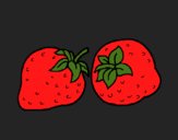 Coloring page strawberries painted byCharlotte