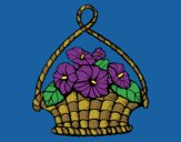 Coloring page Basket of flowers painted byCharlotte