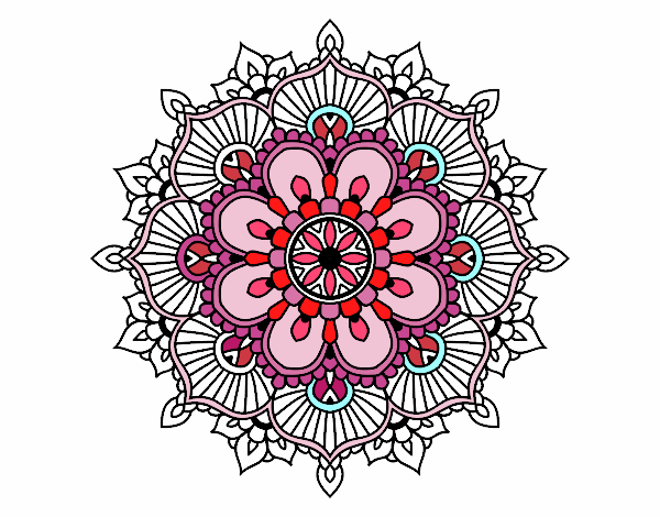 Coloring page Mandala floral flash painted byMaryD