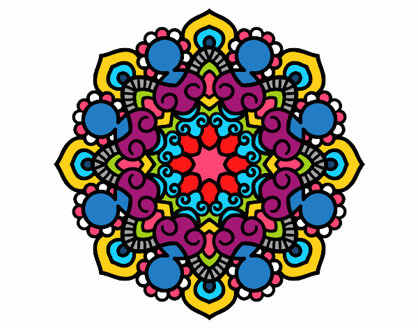 Coloring page Mandala meeting painted byLinds