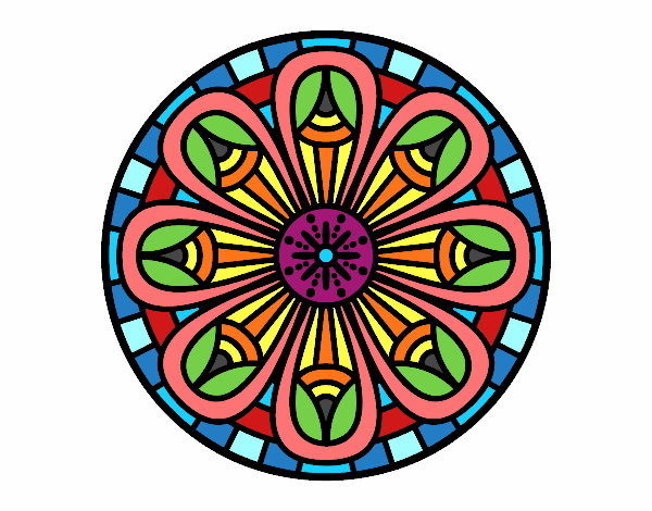 Coloring page Mandala pencils painted byLinds