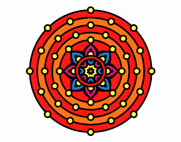 Coloring page Mandala solar system painted byLinds