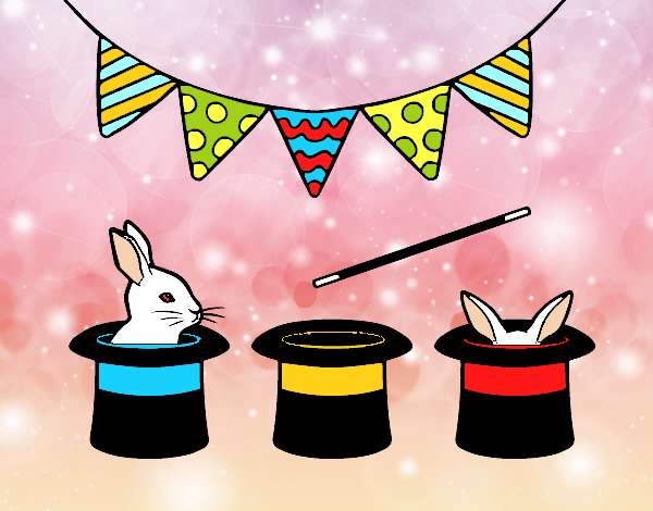 Coloring page Rabbit and top hat painted bybarbie_kil
