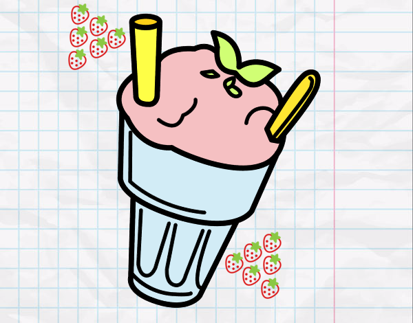 Coloring page Strawberry milkshake painted bybarbie_kil