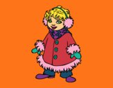 Coloring page Warm girl painted bymindella