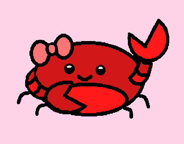 Coloring page Charming crab painted byLinds