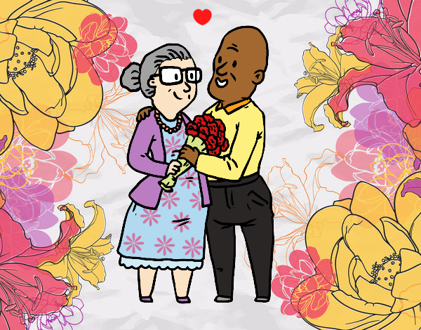 Coloring page Grandparents in love painted bybarbie_kil
