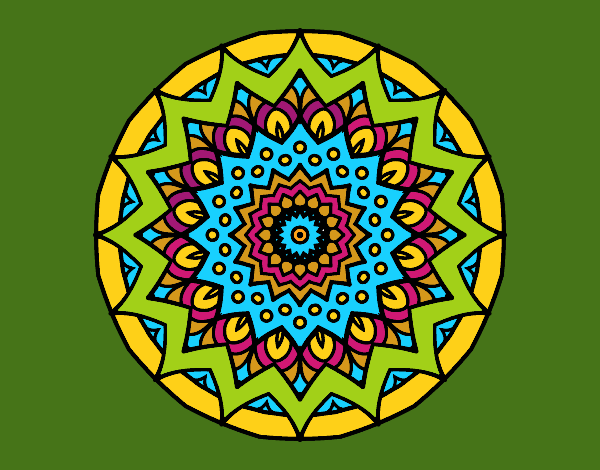 Coloring page Growing mandala painted byjune55