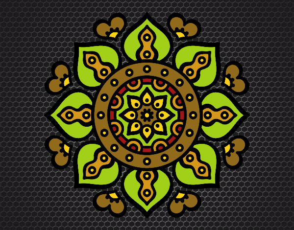 Coloring page Mandala arabic hearts painted byjune77