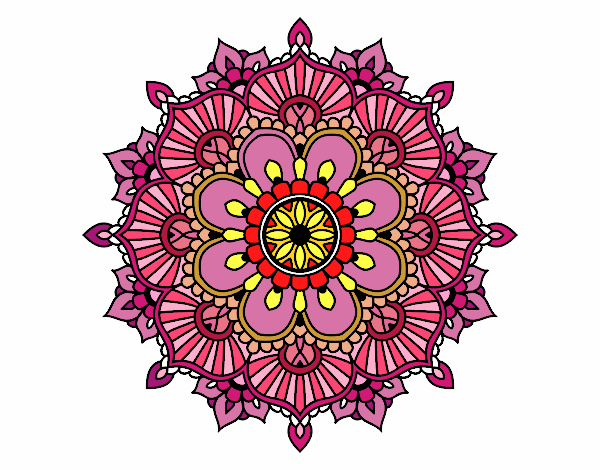 Coloring page Mandala floral flash painted byMaryD