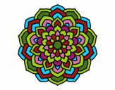 Coloring page Mandala flower petals painted byjune55