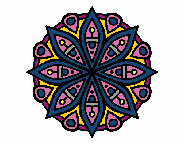 Coloring page Mandala for the concentration painted byjune55