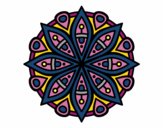 Coloring page Mandala for the concentration painted byjune55
