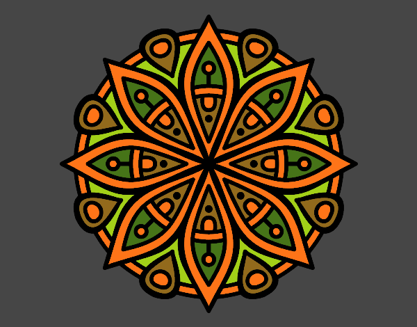 Coloring page Mandala for the concentration painted byjune77