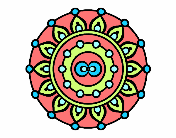 Coloring page Mandala meditation painted byLinds