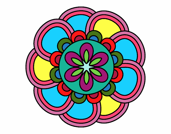 Coloring page Mandala petals painted byMarie