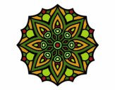 Coloring page Mandala simple symmetry  painted byjune55