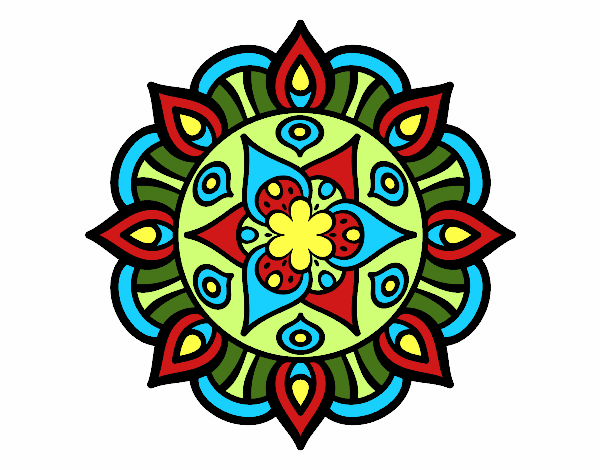 Coloring page Mandala vegetal life painted byjune55