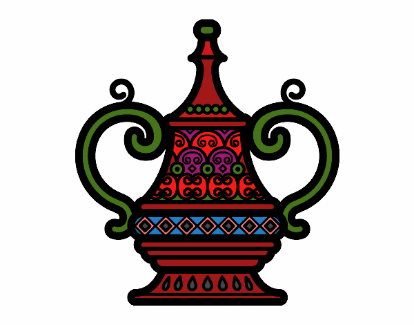 Coloring page Arabic vase painted bykristi