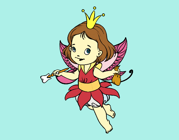 Coloring page Little magic fairy painted byLiezel