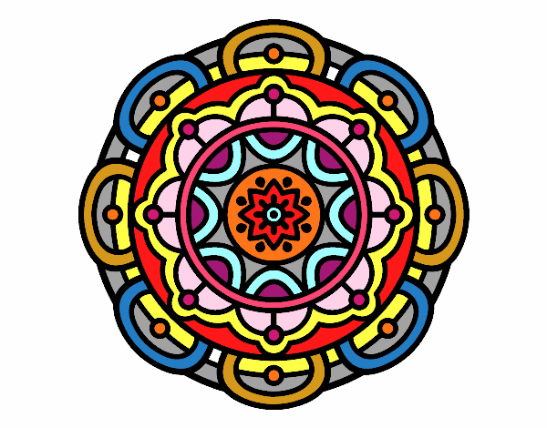 Coloring page Mandala for mental relaxation painted bykristi