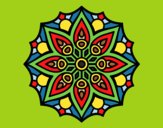 Coloring page Mandala simple symmetry  painted byLiezel