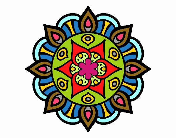 Coloring page Mandala vegetal life painted bykristi