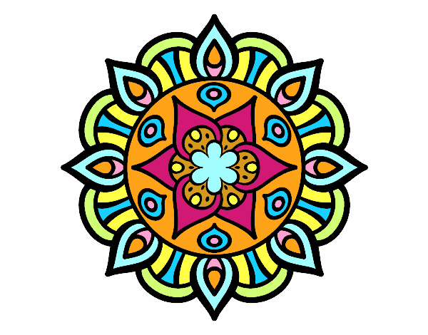 Coloring page Mandala vegetal life painted bykristi