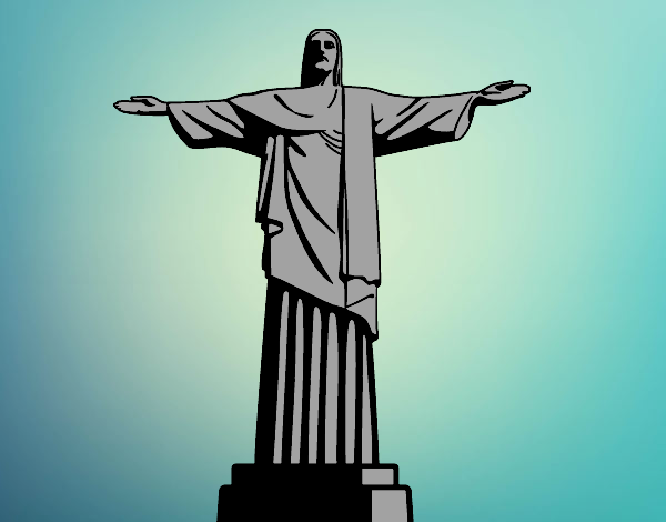 Coloring page The statue of Christ the Redeemer painted bybarbie_kil
