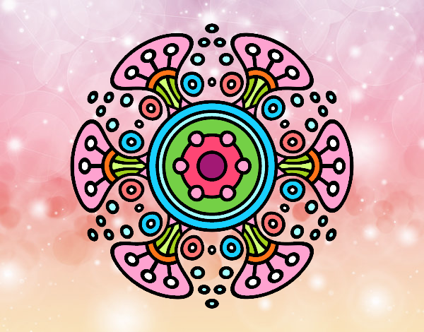 Coloring page Mandala distant world painted byLinds
