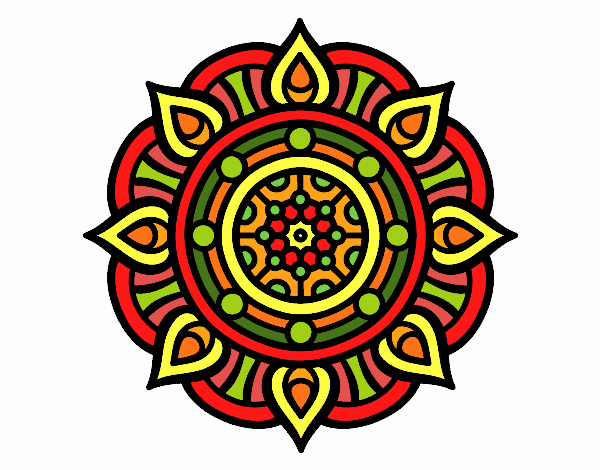 Coloring page Mandala fire points painted byCaryAnn