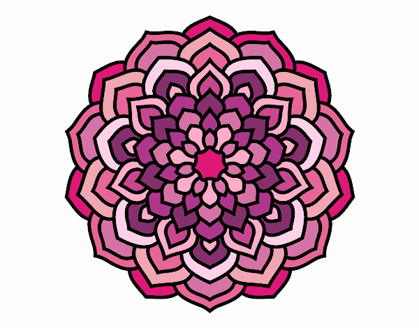 Coloring page Mandala flower petals painted byCaryAnn