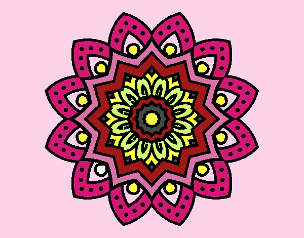 Coloring page Natural flower mandala painted byd33d33