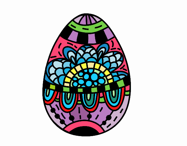 Coloring page  A floral easter egg painted byCaryAnn