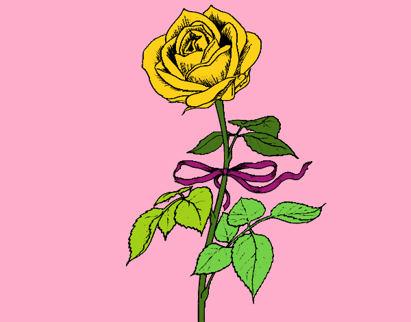 Coloring page A rose painted byKArenLee