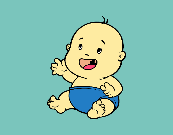 Coloring page Baby smiling painted byKArenLee