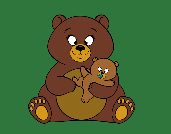 Coloring page Bear's mother and her son painted byKArenLee