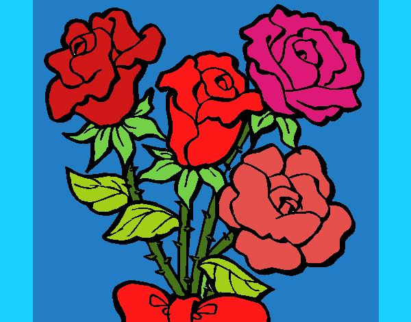 Coloring page Bunch of roses painted byKArenLee