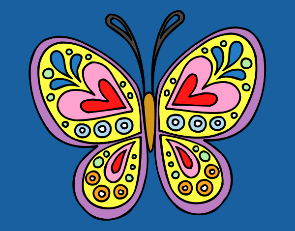 Coloring page Butterfly mandala painted byKArenLee
