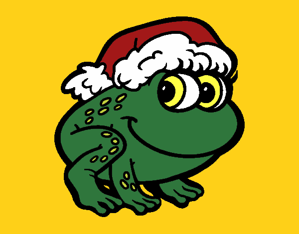 Coloring page Christmas Frog painted byKArenLee