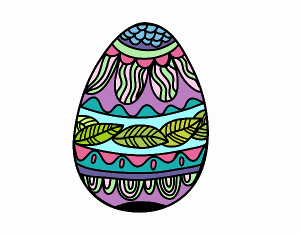Coloring page Easter egg with vegetable pattern painted byCaryAnn