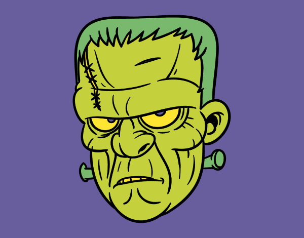 Coloring page Frankenstein face painted byKArenLee