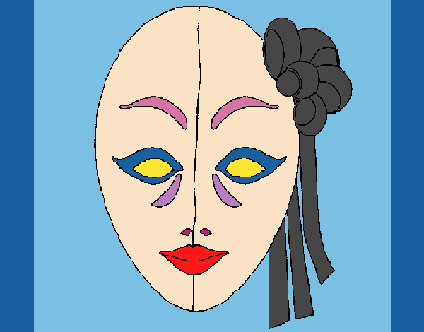 Coloring page Italian mask painted byKArenLee