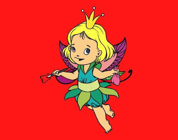 Coloring page Little magic fairy painted byKArenLee