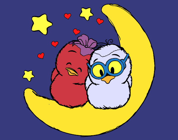 Coloring page Love birds painted byKArenLee
